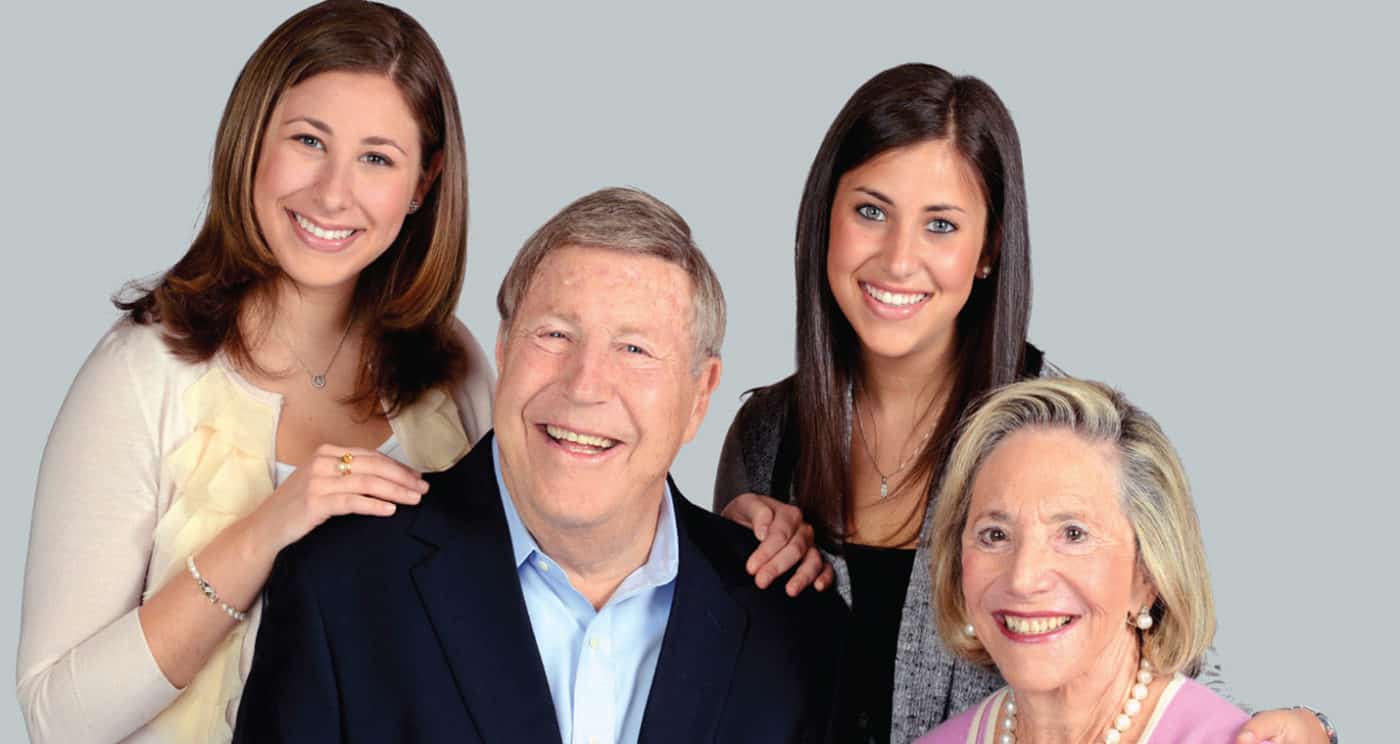 (l to r) Brittany Perlmuter, Robert Sill z”l, Alexis Perlmuter and Eileen Sill