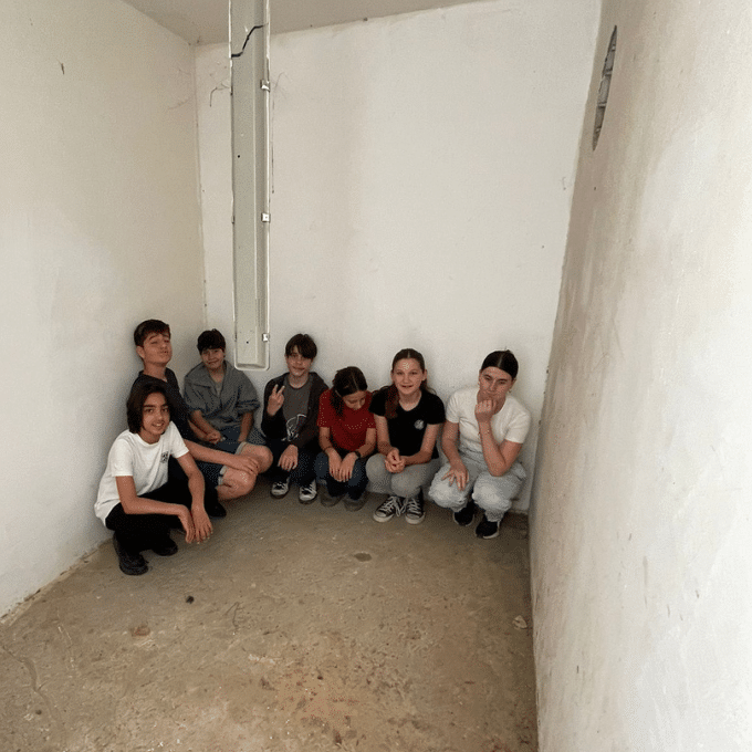 Kids In Bomb Shelter | ORT America Kfar Silver students in bomb shelter